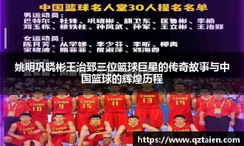 姚明巩晓彬王治郅三位篮球巨星的传奇故事与中国篮球的辉煌历程